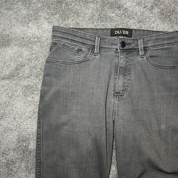 DU/ER Duer N2X Slim Fit Jeans Mens Fits 34x30.5 Dark Grey Stretch Performance - Picture 4 of 11